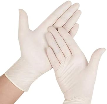 High Quality Super Grip Latex Gloves Powder Free White Disposable Gloves Non Sterile Small Amazon Co Uk Diy Tools