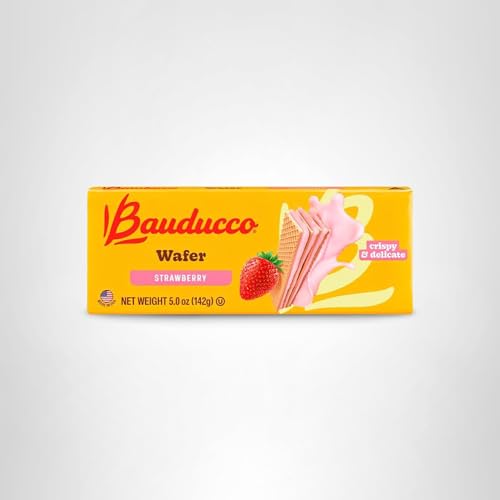 BAUDUCCO WAFER COOKIES, STRAWBERRY, SINGLE SERVE, 14.1 OZ (PACK OF 10) – INDIVIDUALLY WRAPPED CRISPY WAFERS – TRIPLE-LAYER CREAM-FILLED DESSERT – CONVENIENT INDULGENCE TO-GO.