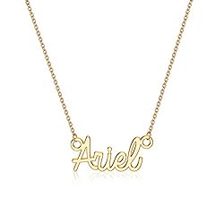 Turandoss Ariel Necklace, 14K Gold Plated Name