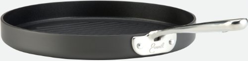 Emeril by All-Clad E87198 Hard Anodized Nonstick Scratch Resistant Round Grill Pan Cookware, 12-Inch, Black