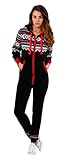 SKYLINEWEARS Womens Onesie Fashion Playsuit Ladies Jumpsuit Black Red-Stripe L