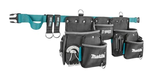 Makita E-15229 3-Taschen Hueftgurt-Set inklusive Schnellverschlussguertel, bestehend aus drei Taschen bietet viel Stauraum fuer Handwerkzeug und Zubehoer, Polyester, 640 x 145 x 270 mm (LxBxH)