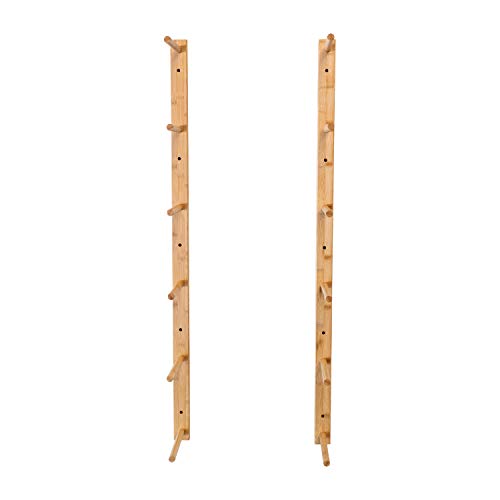 Ultra Fitness Gear Premium Foam Roller and Yoga Mat Rack, Storage Shelf, Bamboo Construction, Mounting Hardware Included