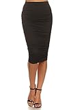 MeshMe Womens Diana - High Waist Ruched Midi Skirt