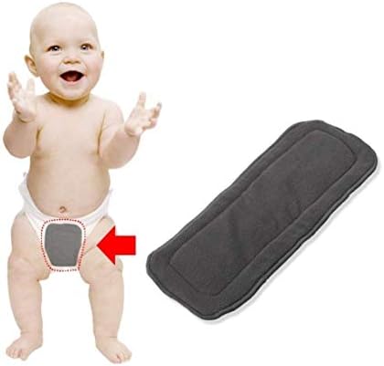 OSOCOzee 5 layers Highly Absorbent Microfiber with Super Soft Organic Bamboo Baby Cotton Cloth Diapers Nappy Inserts /Moisture free /dry /Comfortable /Stain resistant material /Water proof /Reusable /Machine wash / More durable and Free size for 0 to 3 years babies (Pack of 7)