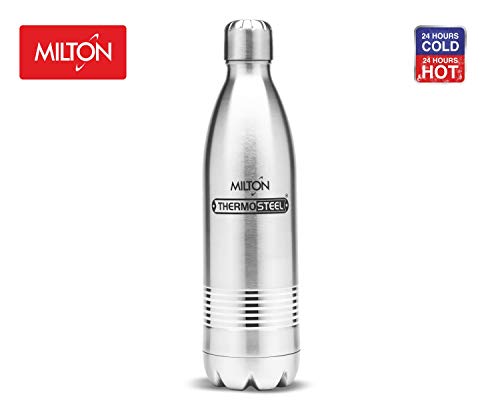 Thermosteel Duo Deluxe Insulated Water Bottle 18/8 Stainless Steel Double Walled for Hot & Cold (Stainless Steel, 17 oz (500 ml))