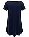 JollieLovin Women's Plus Size Tops Summer Tunic Short Sleeve Loose Fit T-Shirt to Wear with Leggings(Navy Blue,3X)