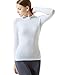 TSLA Women's Thermal Long Sleeve Tops, Mock Turtle & Crew Neck Shirts, Fleece Lined Compression Base Layer, Zero White, Medium