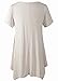 LARACE Womens Swing Tunic Tops Loose Fit Comfy Flattering T Shirt (2X, Beige)