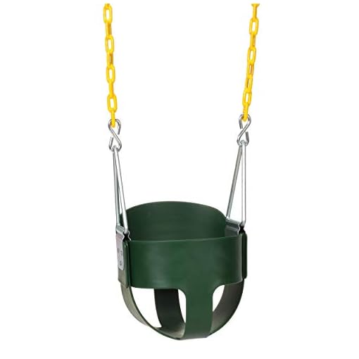Eastern Jungle Gym Heavy-Duty High Back Full Bucket Toddler Swing Seat with Coated Swing Chains Fully Assembled, Green