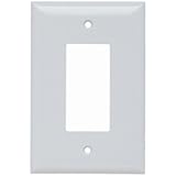 Legrand Pass & Seymour SPO26W Plastic Jumbo Oversized Wall Plate, 1 Gang, One Decorator Rocker GFCI, White (1 Count)