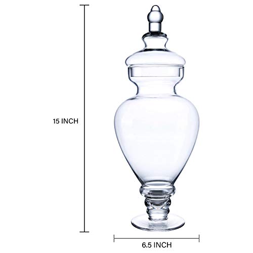 Diamond Star Glass Apothecary Jar Candy Buffet Clear Containers Footed