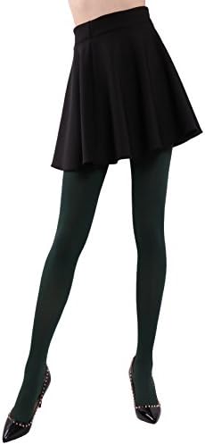HeyUU Women's Semi Opaque Solid Color Soft Footed Pantyhose Tights 2 Pack