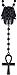 GWOOD Pharaoh with Ankh Rosary Pendants 31 Inch Long Necklace (BLACK COLOR)