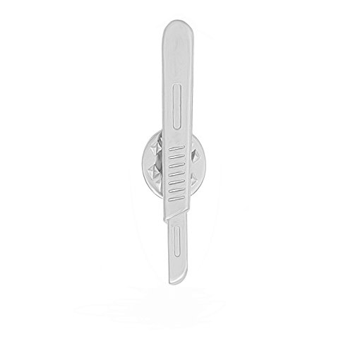 MANZHEN Medical Scalpel Brooch Lapel Pins Jewelry Gift for Surgeon Doctor Nurse (silver)