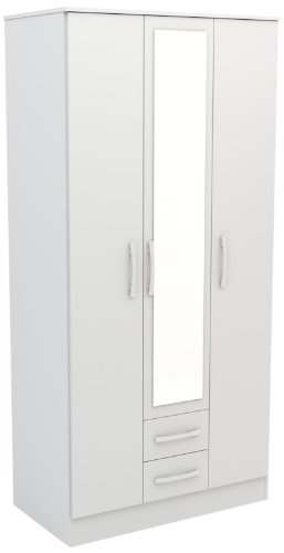 Birlea Lynx 3 Door 2 Drawer Wardrobe With Mirror High Gloss
