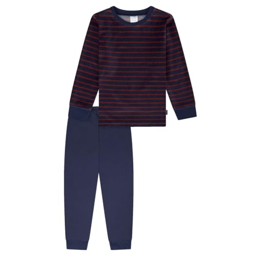 Schiesser Jungen Schlafanzug Set Pyjama Warme Qualitäten Frottee-Fleece-Interlock-Größe 92 bis 140 Pigiama, Blu Scuro_181870, 98 Bambini e Ragazzi