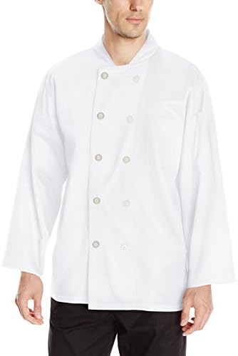 Chef Code Men's Classic 100% Premium Cotton Long Sleeve Chef Coat