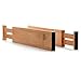 Unuber Bamboo Drawer Dividers, Cabinet Drawer Organizers Separators Partitions for Home Office Dresser Bathroom Bedroom Desk Closet，Adjustable 4 Set Natural Brown
