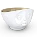 FIFTYEIGHT PRODUCTS TASSEN Porcelain Bowl, Sulking Face Edition, 16 oz. White Outside, Sand Color Inside