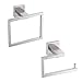 KES Bathroom Accessories Set Toilet Paper Holder Towel Ring Contemporary SUS304 Stainless Steel Rustproof 2-Piece Wall Mount Brushed Finish, LA242-21