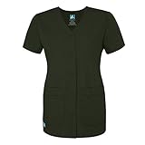Adar Universal Double Pocket Snap Front Top - 604 - Olive - M