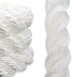 Knot and Rope- 1 1/2" White - 3 Strand Nylon X 50 Ft