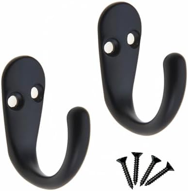 Select Hardware 2x Matte Black Single Robe Coat Hooks Wall Door Mount Bathroom