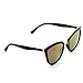 Womens Cat Eye Mirrored Revo Reflective Lenses Oversized Cateyes Sunglasses (Black Frame/Mirror Purple, 54)
