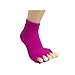 1 Pair Yoga GYM Massage Five Toe Separator Socks Foot Alignment Pain Relief Hot (One Size, A-Hot Pink)