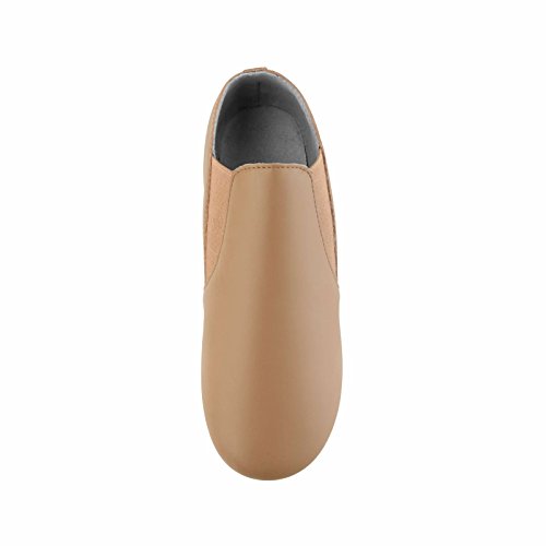 Dynadans Jazz Shoe Leather Slip On with Elastics (Big Kid/Little Kid/Toddler) 1M Little Kid Brown - Thumbnail 6