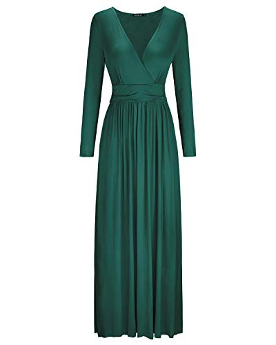 long sleeve v neck wrap dress