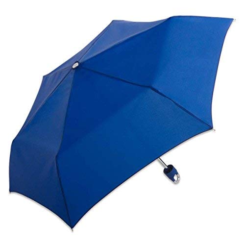 ShedRain Carabiner Clip Handle Compact Manual Umbrella: Royal Blue