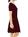Allegra K Women's Doll Collar Short Sleeves Fit and Flare Dress M Red