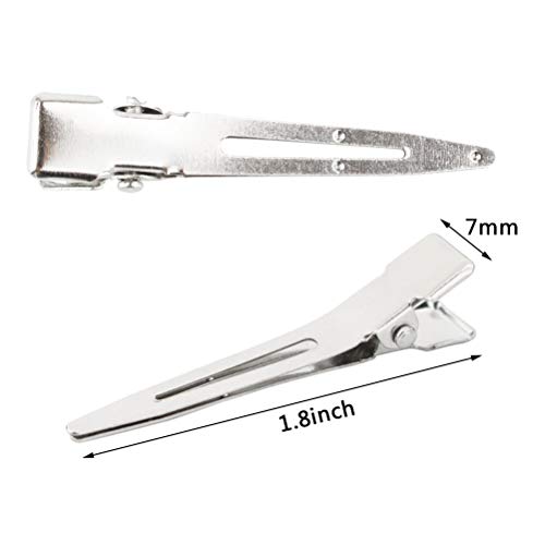 50 Pcs Alligator Curl Clips, Bantoye 1.8 Inch Single Prong Clips Hair Accessories for Hair Styling, Hair Coloring, Silver