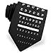 Three Rooker Eye Chart Tie - Black Polyester