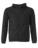 Global Blank Boys Windbreaker Jacket Hooded Water-Resistant Soft-Shell Coat Kids