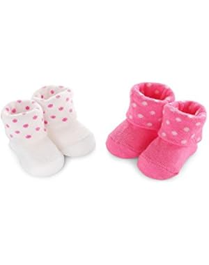Baby Girls' 2-Pack Dot Keepsake Booties