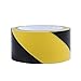 TopSoon Strong Adhesive Black and Yellow Hazard Warning Safety Stripe Tape 2-Inch by 18-Yard Roll Floor Tape Striped Caution Tape