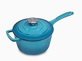 ChefVentions 2QT Sauce Pot - Heavy Duty Enameled Cast Iron, Even Heat Distribution, Healthy Cooking