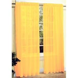 Amazon.com: Bright Yellow Sheer Curtain Panels: Home & Kitchen