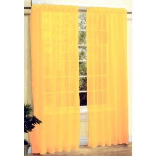 Bright Yellow Sheer Curtain Panels Amazon Co Uk Kitchen Home