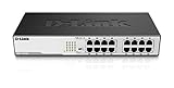 D-Link Fast Ethernet Switch, 16 Port Gigabit Unmanaged Fanless Network Hub Desktop or Rack Mountable (DGS-1016D)