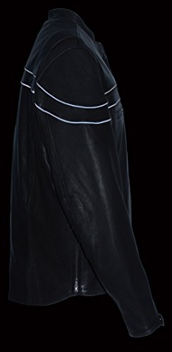 Milwaukee Leather Men's Premium Leather Vented Scooter Jacket (Black, 5X-Large)