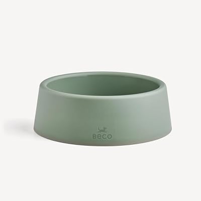 Beco Steady Bowl Small Olive Green Non Slip Recycled Plastic Pet Bowl