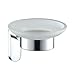 MODONA 7759-A Frosted Glass Soap Dish Polished Chrome Oval Series