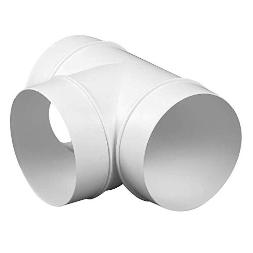 Duct Splitter for Exhaust Fan Dryer 3 Way Duct Hose Connector, Vent Hose, Pipe T Shape, T Joint 3 Way Joint (4'' inch, White) - Thumbnail 7