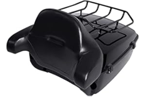 XMTMOTO XMT-MOTO Vivid Black King Tour pack Kit,Tour pack+Luggage Rack+Backrest fits for Harley Davidson Touring Road King,Ro