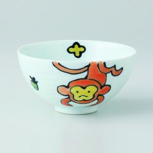 Japanese Porcelain Hasami Ware. Set of 3 Monkey himechawan Bowls. hsm-J24-14021
