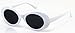 Elite NIRVANA Kurt Cobain Oval Bold Vintage Sunglasses For Women Men Eyewear (White-Black, 65)